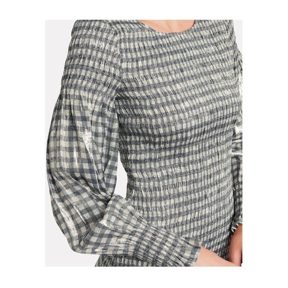 Loveshackfancy Smocked Metallic Gingham Dress - Picture 6 of 11